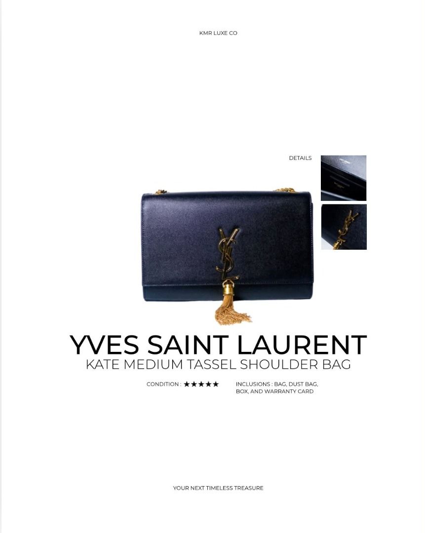 KMR Luxe Co - YSL (Category: Luxury Bags & Wallets) located in Caloocan City. Submitted by jnlchvz0612 (Listing ID 1468992591, Image 1). Description: Inclusions: BAG, DUST BAG, BOX, AND WARRANTY CARD.
