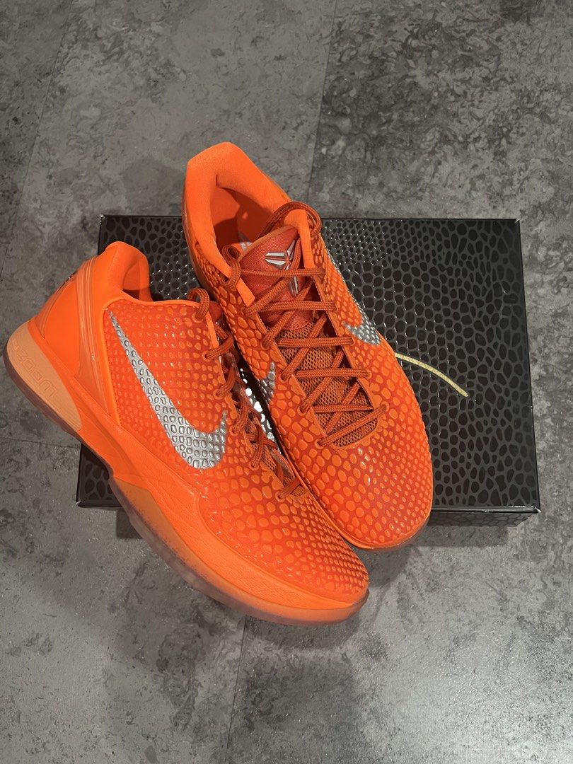 Kobe 6 (Total Orange) (Category: Sneakers) located in Quezon City. Submitted by shaggieboi (Listing ID 1469107561, Image 3). Description: Used once - Can pass as brand new Complete with box size 10 mens.