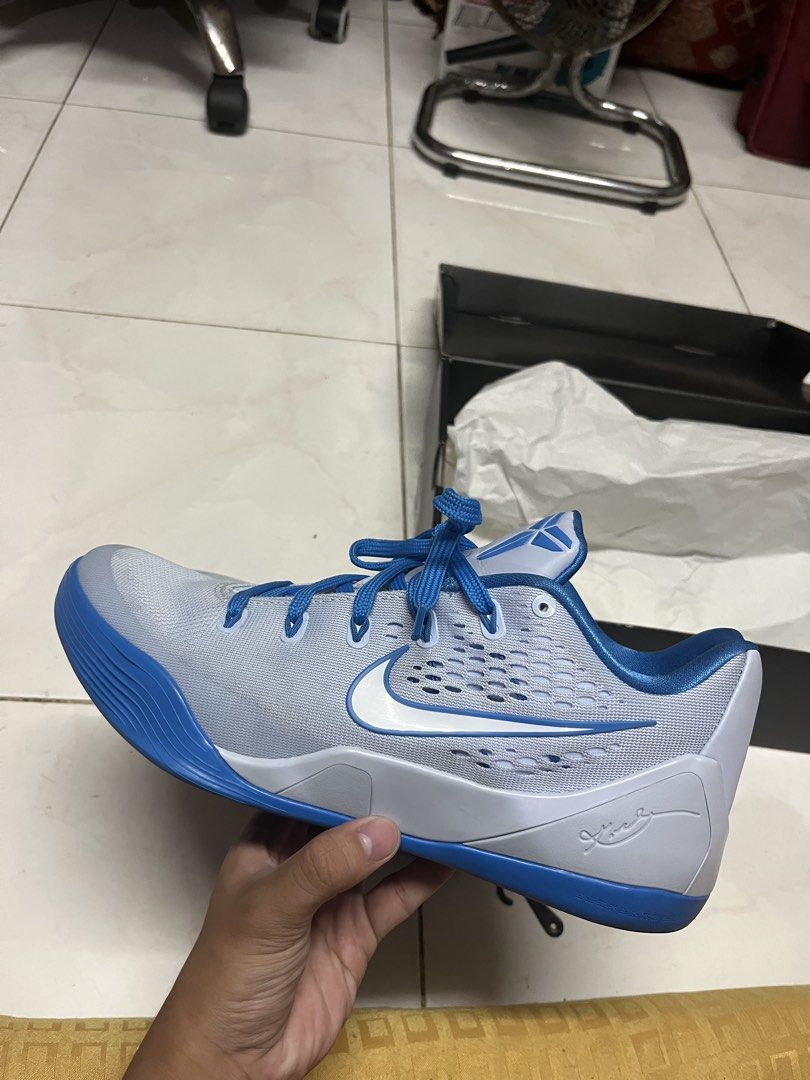 Kobe 9 Low Protro Hydrogen Blue (Category: Sneakers) located in Mandaluyong City. Submitted by lamisjoshelider (Listing ID 1469125371, Image 1). Description: used twice, pinang walking lang, hindi ko pa nattry sa court, perso pair ko lang sana NEGO NEGO NEGO.