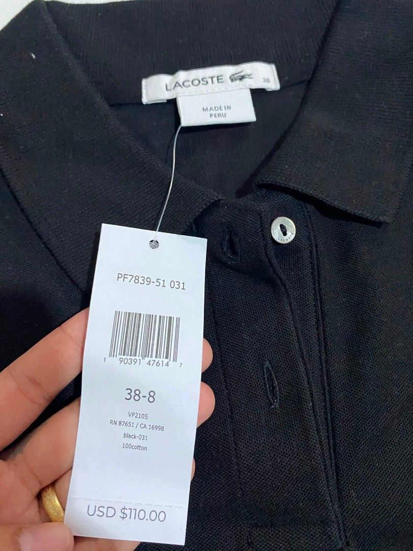 Lacoste (Category: Shirts) located in Baguio. Submitted by aine_laine (Listing ID 1469161384, Image 3). Description: 🐊 Womens - BNwT available sizes and colors Black Size 38 Red Size 36 Sky blue Size 36 (2 avail) Dimensions: size 38 - 26x19 inches size 36 - 25x17.5 inches 📍Baguio City.