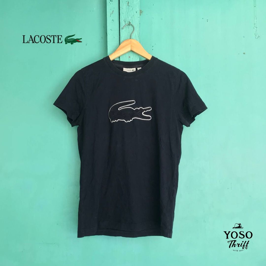 Lacoste Big Logo (Slim Fit) (Category: Shirts) located in Davao. Submitted by yoso22 (Listing ID 1469047414, Image 1). Description: Size: FR 3; US S on tag (18x25) Color: Dark Navy Blue Color rate: 9/10🔥 Condition: Very Good Honest Issue: ⚠️ may dirt stains 📩DM for pics 📍Indangan, Davao City PS: 🚫BAWAL SA MAARTE🚫 ‼️Color may vary due to lighting‼️ ‼️PLEASE MANAGE YOUR EXPECTATIONS, UKAY SOURCE PO ITO. So, some issues may not seen and indicat