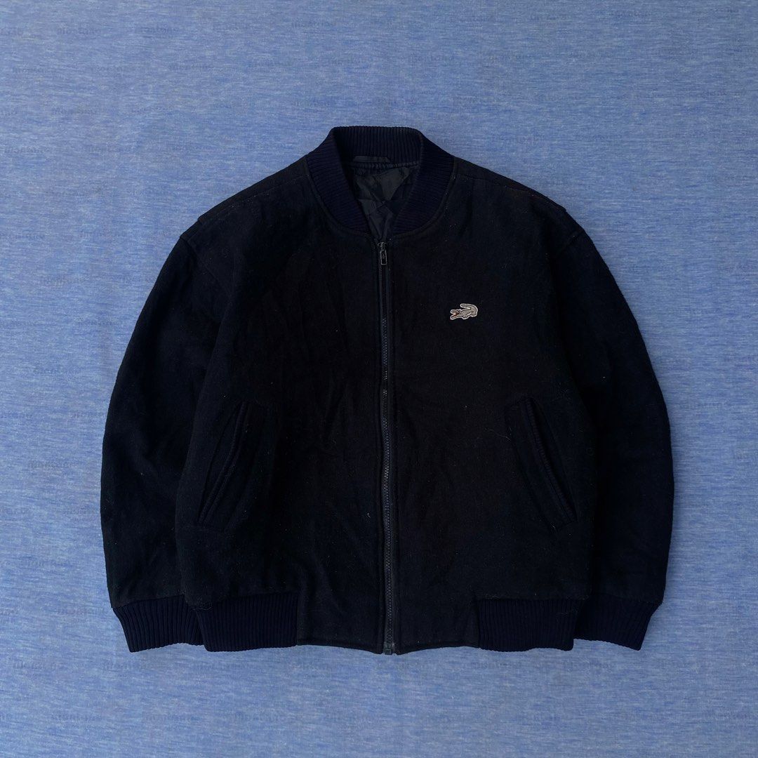 LACOSTE BOMBER JACKET (Category: Coats, Jackets and Outerwear) located in Angeles City. Submitted by stephen52790 (Listing ID 1469058240, Image 1). Description: 🟥LACOSTE BOMBER JACKET (INCH) Size: M Width: 23 Length: 23.5 •Good/Excellent condition •Heavy wool blend fabric •Thick •Boxy •Color rate: 9/10 •Off •Issue: Minimal lints Price: 450PHP.
