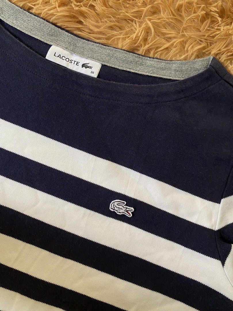 Lacoste stripes long sleeve (Category: Longsleeves) located in Marikina City. Submitted by andreioruga (Listing ID 1468956150, Image 3). Description: size 36 width - 17.5 length - 25 color rate: 10/10 issue: none condition: excellent to as new dm 📩 dm.