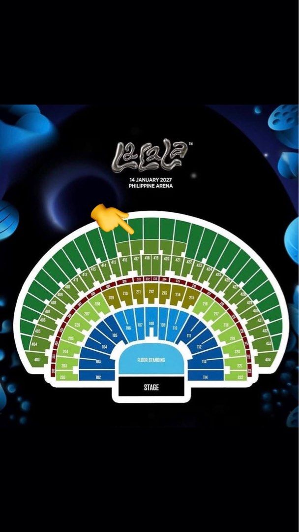LaLaLa Fest 2027 TUpper Box Regular B Tickets (Category: Events Tickets) located in San Pablo. Submitted by ther____ (Listing ID 1469036425, Image 1). Description: WTS LFB LALALA Fest 4x Upper Box Regular B | Section 417 Seats are adjacent (magkakatabi lahat ng 4 seats!) RFS: was already able to secure our desired seats Got these above SRP through ticketing assistance. DM for inquiries!.