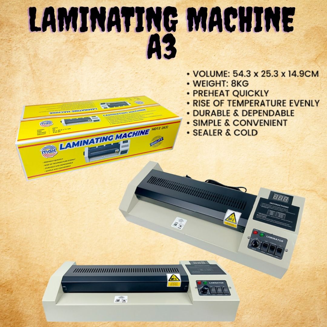 Laminating Machines (Category: Office & Business Technology) located in Quezon City. Submitted by mike10sitaldas (Listing ID 1469085236, Image 2). Description: Laminating Machines 6,200 Php / Brand new! We Serve Wholesale / Retail Shipping: Nationwide Shipping fee will be shouldered by the customers. *SPORTS AND MUSICAL EQUIPMENTS * GYM EQUIPMENTS *OFFICE EQUIPMENTS.