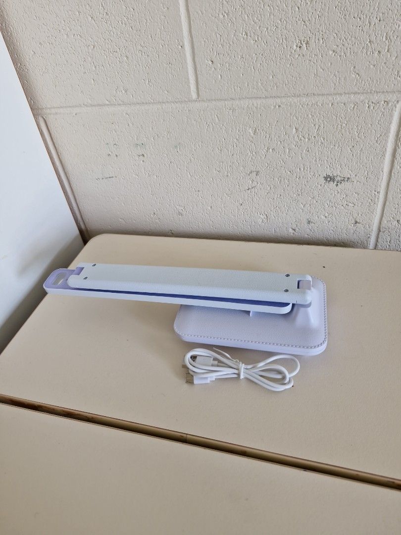 Led touch desk lamp (Category: Lighting) located in Quezon City. Submitted by declttermum (Listing ID 1468957123, Image 2). Description: Unused lamp. 3 modes. Wysiwyg. Available by December. #ledlamp #studylamp #lamp #desklight #desklamp.