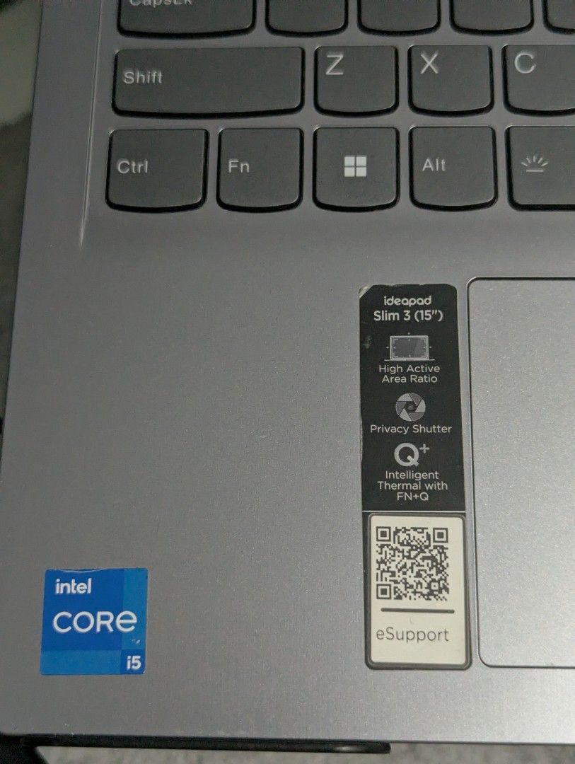 Lenovo Ideapad Slim 3 (Category: Laptops & Notebooks) located in Pasig City. Submitted by igustnik (Listing ID 1468979202, Image 2). Description: Perfect for school/work Swipe left for more details Honest Issue: RAM is not inserted pero working sya. Pag nilalagay kasi, di nag-o-on yung screen pero the keyboard is on. You can have it checked sa mga technician. PM if interested.