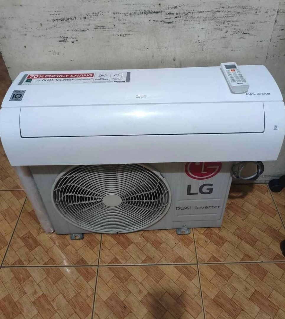 LG 1hp dual inverter split type aircon (Category: Air Conditioning and Heating) located in Cabuyao City. Submitted by katherineasus67 (Listing ID 1468998908, Image 1). Description: efficient and cold No issues Alaga sa liniis Pick-up only cabuyao Shipping via lalamove only Rfs bigger capacity .