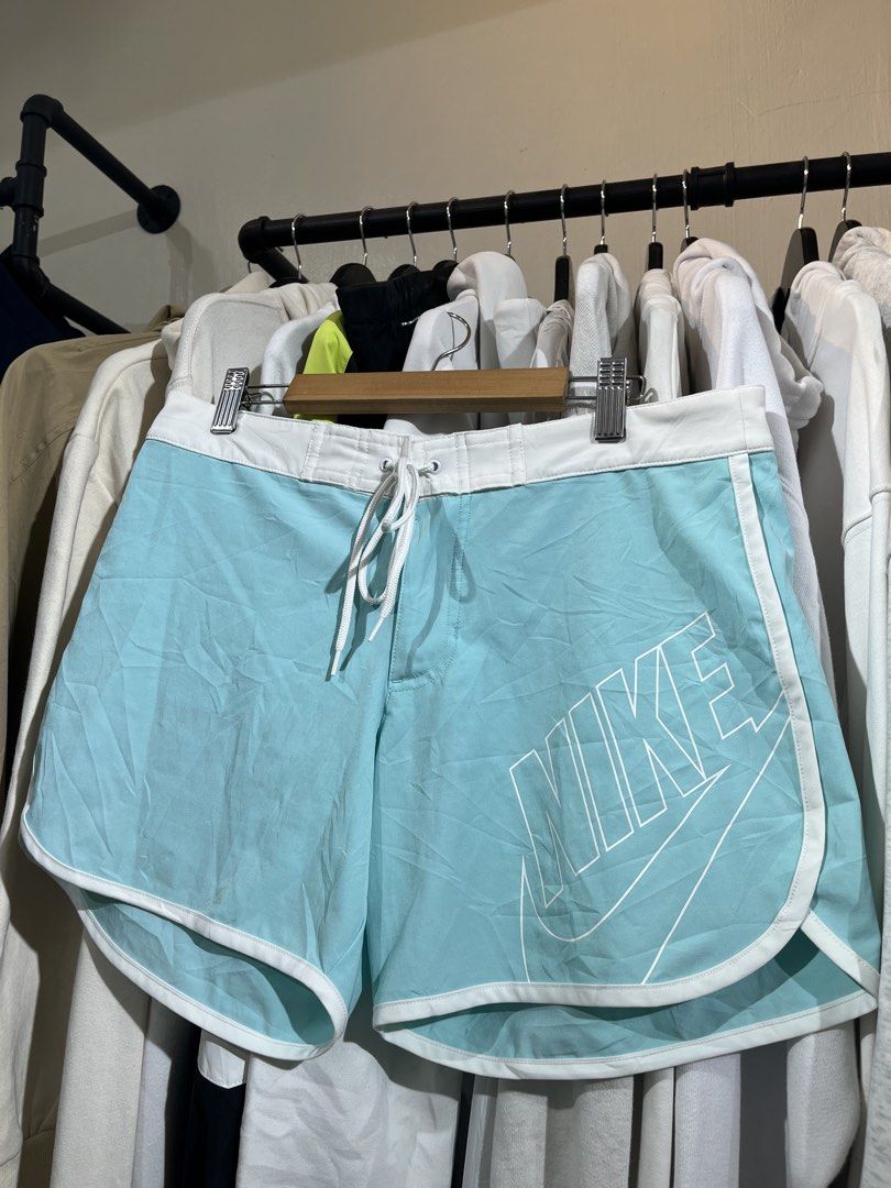 light blue Nike lightweight mini shorts (Category: Activewear) located in Lucban. Submitted by rep.rznt (Listing ID 1469064753, Image 1). Description: M on tag Dimes: 30 can stretch 32 width, 13 length .