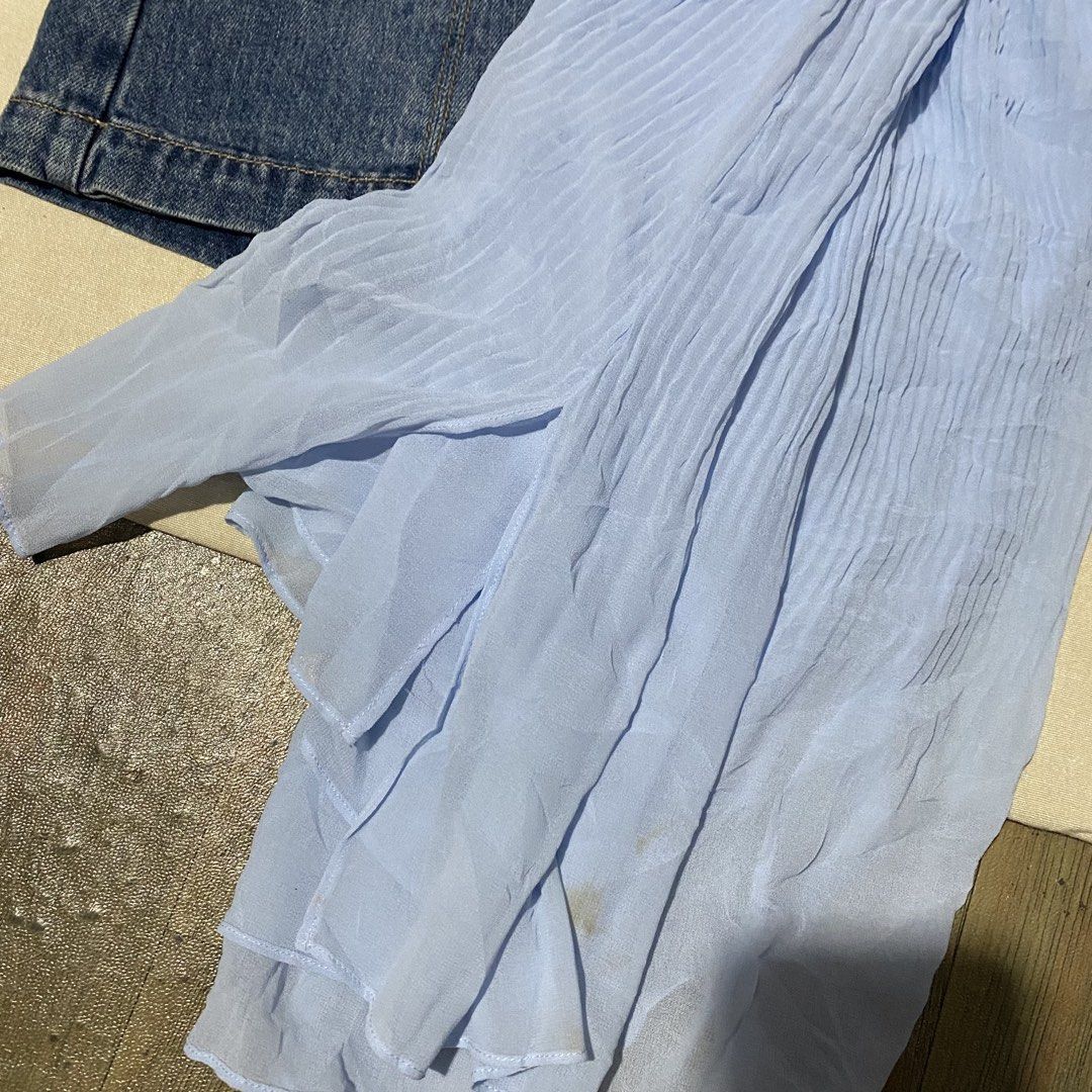 Light blue zara basic top (Category: Others Tops) located in Manila. Submitted by thriftfindsbyshei-2nd (Listing ID 1468989710, Image 3). Description: Washed already.