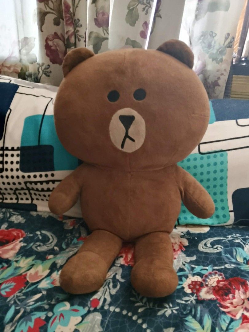 Line Friends Brown Bear Plush Toy (Category: Plushies & Soft Toys) located in Paranaque City. Submitted by b_spilner (Listing ID 1468988348, Image 1). Description: - Authentic Line Friends Brown Bear plushie - Soft brown fabric with classic round eyes and stitched snout - Cute sitting posture with dangling arms and legs - Perfect as a cuddle buddy or aesthetic room decor.