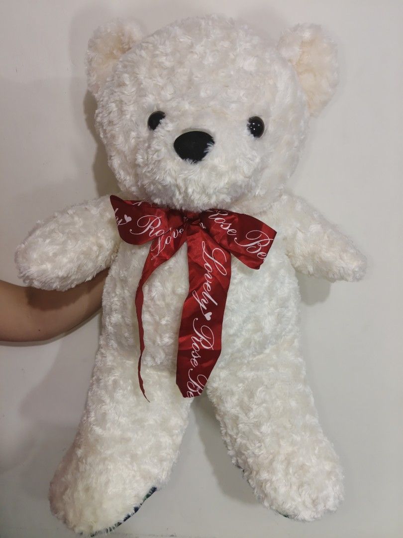 Lovely Rose Bear cream plush teddy bear (Category: Plushies & Soft Toys) located in San Marcelino. Submitted by cmplushies (Listing ID 1468957663, Image 1). Description: .