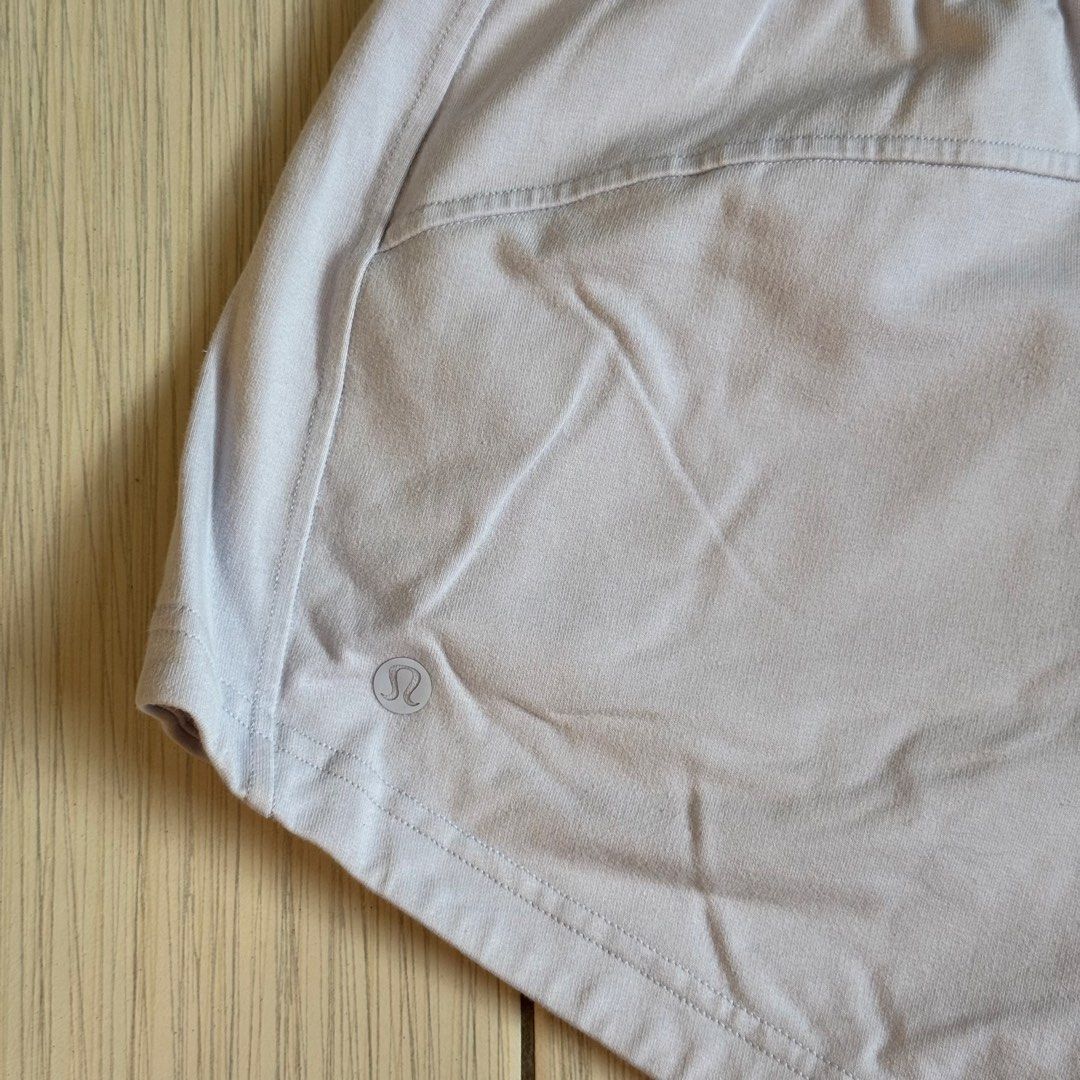 Lululemon casual shorts (Category: Activewear) located in Makati City. Submitted by ellespreloved2.0 (Listing ID 1469051488, Image 3). Description: In very good condition No flaw Fits 26-28 With adjustable drawstrings and side pockets Lavender color.