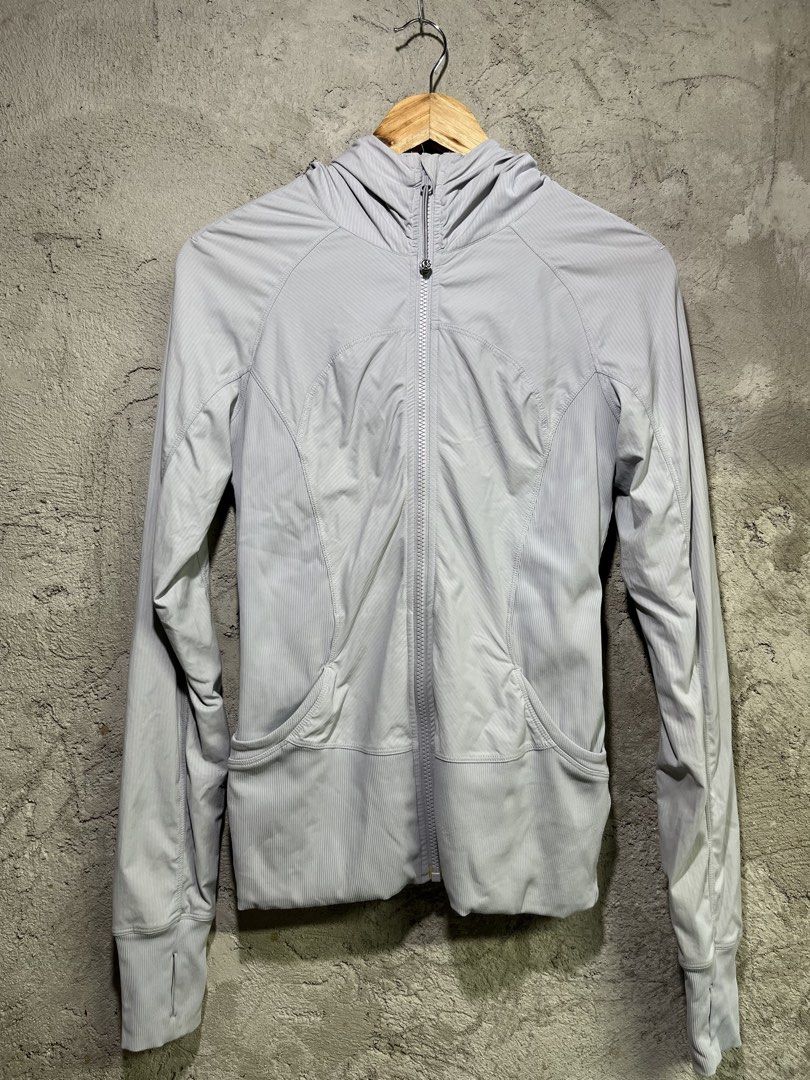 Lululemon in flux jacket (Category: Coats, Jackets and Outerwear) located in Quezon City. Submitted by headline. (Listing ID 1468980643, Image 1). Description: LULULEMON IN FLUX JACKET LIGHT GRAY SIZE:6 DIMES:17X25cm (flexible) EXCELLENT CONDITION FOR ONLY:1,250php +SHIPPING FEE.