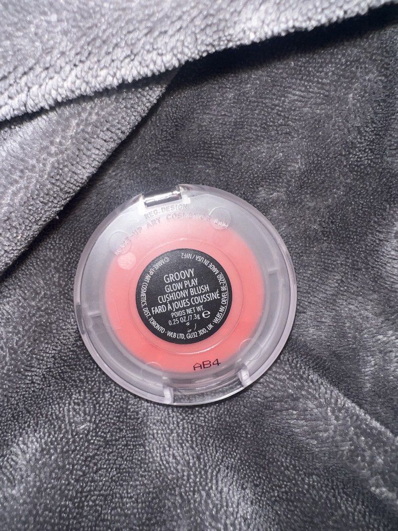MAC Glow Play Cushiony Blush in Groovy (Category: Makeup) located in Santo Tomas. Submitted by .kristine (Listing ID 1469093421, Image 3). Description: used once! rfs: shade doesn't suit me 🥹🥹🥹 manufactured 11/2024, but I only opened it and used once this week. It's still recently opened!.