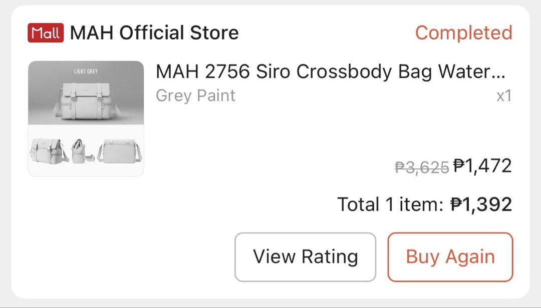 MAH crossbody bag (Category: Cross-body Bags) located in Lucena. Submitted by jayseln (Listing ID 1469111572, Image 3). Description: looks new; used thrice.