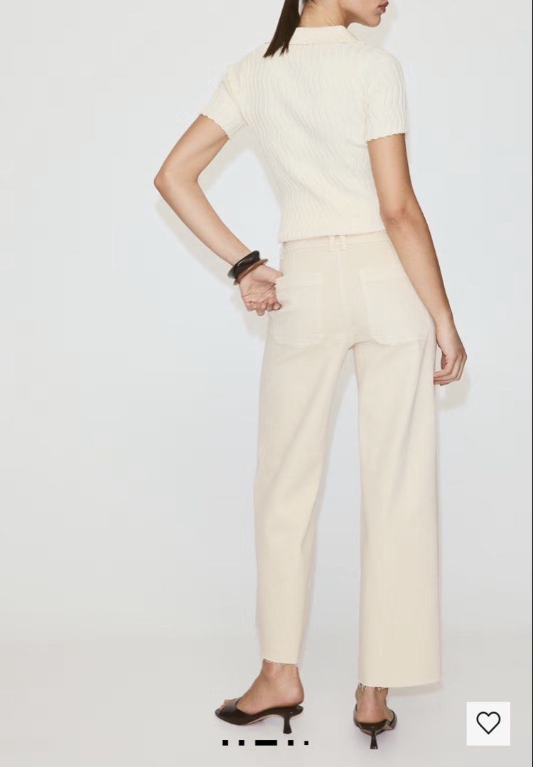 Mango High-rise Culotte Jeans (Category: Jeans) located in Manila. Submitted by vls10 (Listing ID 1469102473, Image 3). Description: - brand new with tags! - color: off-white/ vanilla - EUR 36 (fits 28-29in waistline) - super flattering fit - check last photo for sizing chart selling for PHP 1250 :) 📍: Quezon City (near city hall) 💵: Gcash/ BPI Bank Transfer 📦: J&T or SDD via Grab express.