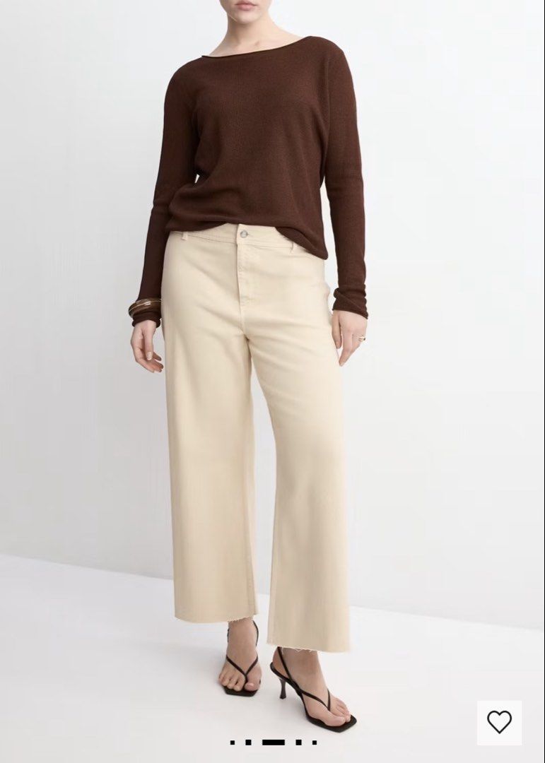 Mango High-rise Culotte Jeans (Category: Jeans) located in Manila. Submitted by vls10 (Listing ID 1469102473, Image 1). Description: - brand new with tags! - color: off-white/ vanilla - EUR 36 (fits 28-29in waistline) - super flattering fit - check last photo for sizing chart selling for PHP 1250 :) 📍: Quezon City (near city hall) 💵: Gcash/ BPI Bank Transfer 📦: J&T or SDD via Grab express.