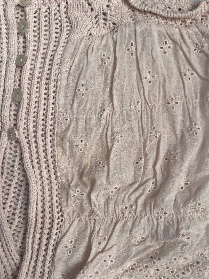 Mango Knit and Eyelet Open-Front Camisole Top (Category: Sleeveless) located in Manila. Submitted by sh4rice (Listing ID 1469003518, Image 3). Description: Never worn.
