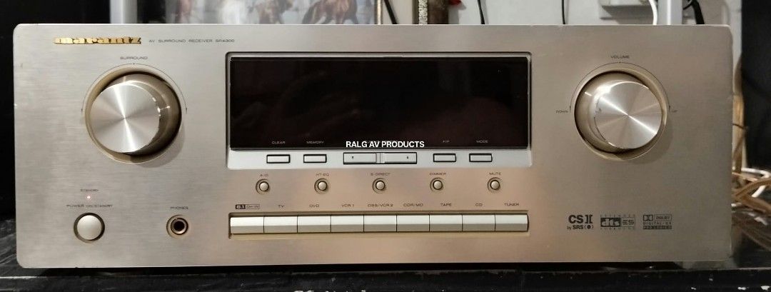 Marantz AV Surround Receiver SR4300 (Category: Soundbars, Speakers & Amplifiers) located in Bulacan. Submitted by ronald277077025 (Listing ID 1469026397, Image 2). Description: MARANTZ 6.1 AV SURROUND AMPLIFIER SR4300 80 WATTS POWER OUTPUT PER CHANNEL DOLBY DIGITAL EX DTS NEO 6 DOLBY PRO LOGIC II FULLY OPERATIONAL 110 VOLTS DIMENSIONS: W44 x H16.4 x D36.5 CM 12.5 kg NO REMOTE CONTROL Location: Sta Maria Bulacan Shipping at buyers expense.