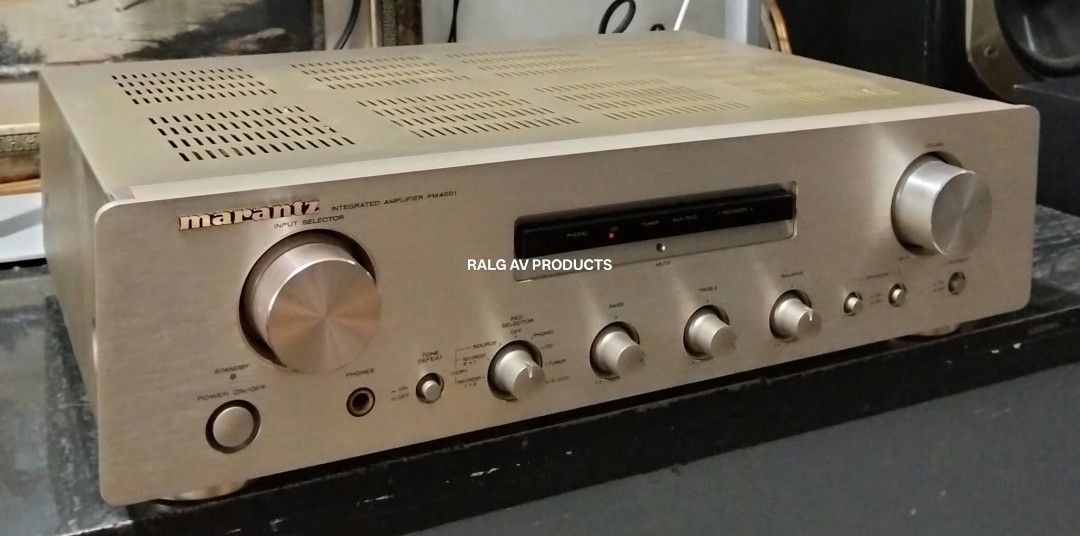 Marantz Integrated Amplifier PM4001 (Category: Soundbars, Speakers & Amplifiers) located in Bulacan. Submitted by ronald277077025 (Listing ID 1469025603, Image 3). Description: MARANTZ STEREO INTEGRATED AMPLIFIER PM4001 55 WATTS ( 8 OHMS) 80 WATTS ( 4 OHMS) 4-16 OHMS SPEAKER IMPEDANCE LOUDNESS AND TONE DEFEAT FULLY OPERATIONAL 110 VOLTS DIMENSIONS: W44 x H11.7 x D34.1 CM 6.6 kg Location: Sta Maria Bulacan Shipping at buyers expense.