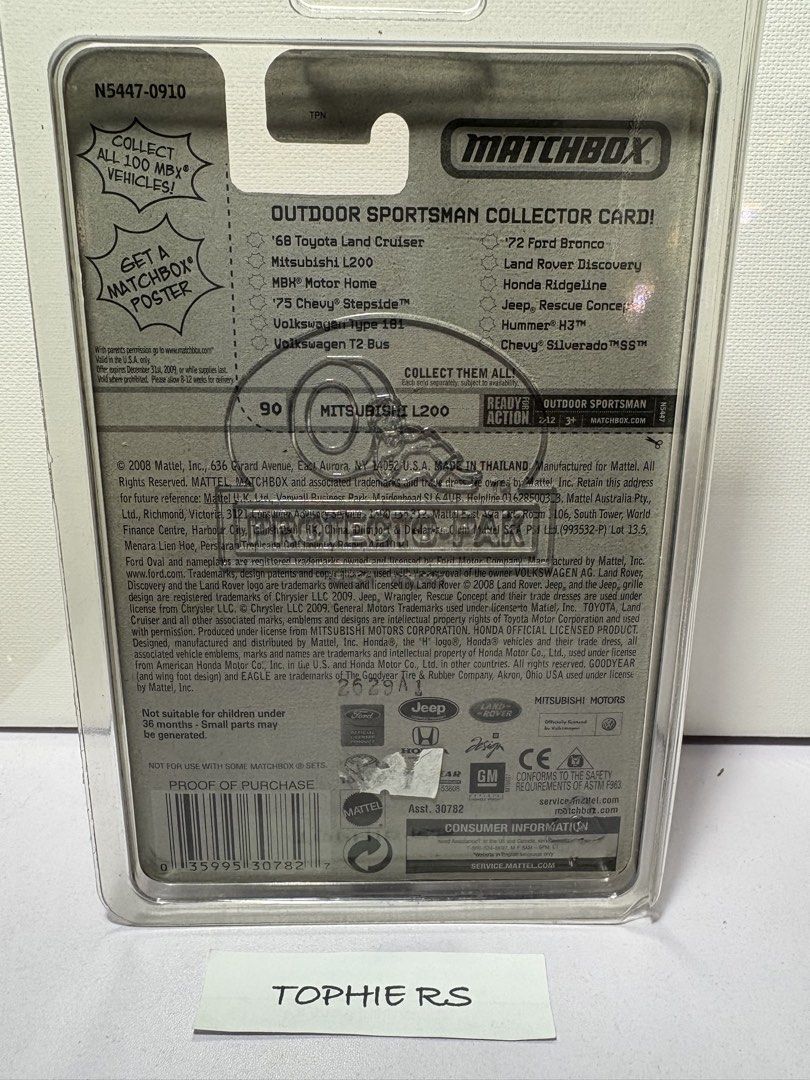 Matchbox L200 Triton Strada (Category: Vehicle & Diecast Models) located in Las Pinas. Submitted by astro_20 (Listing ID 1469004738, Image 3). Description: Matchbox L200 Triton / Strada Blk MOC with Protecto Php1,250 📍 Las Pinas City Thank You.