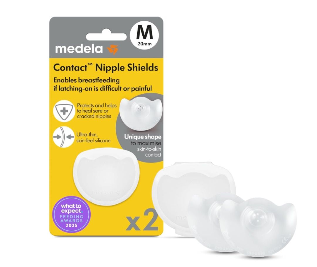 Medela Contact Nipple Shields Size M 20mm, 2 count (Category: Breastfeeding & Bottle Feeding) located in San Juan City. Submitted by joankat17 (Listing ID 1468980039, Image 1). Description: - Authentic Medela Contact Nipple Shields, Size M (20mm) - Brand new in original packaging - Relieves pain and helps with difficult latch-on - Protects sore or cracked nipples during breastfeeding - Ultra-thin, skin-feel silicone maximizes skin-to-skin contact