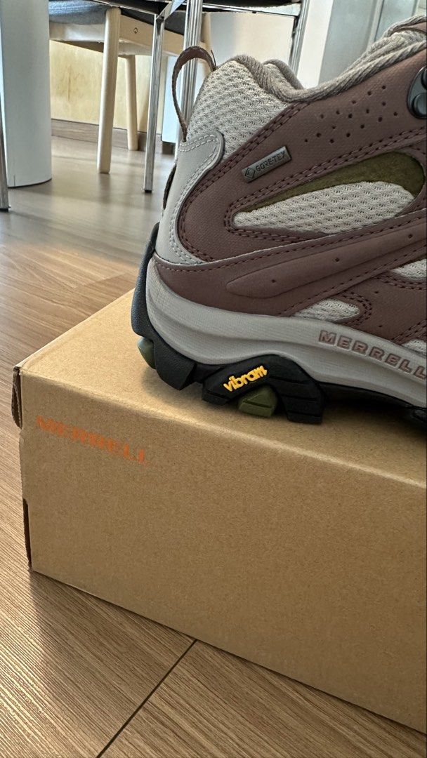 Merrell Hiking Boots GORE-TEX (Category: Boots) located in Pasay City. Submitted by jeannesee (Listing ID 1468991377, Image 3). Description: - Brand: Merrell Waterproof Hiking Boots - Colorway: Brown, grey, and olive - Waterproofing: GORE-TEX membrane keeps feet dry in wet conditions - Outsole: Vibram rubber outsoles for superior traction on rough trails - Comfort: Padded collar and tongue for extra ankle support - Condition: Brand new with tags 