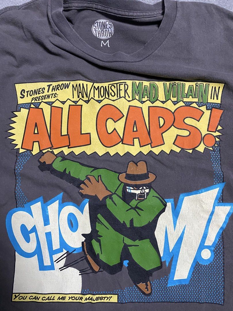 MF Doom Madvillain All Caps Shirt (Category: Tshirts & Polo Shirts ) located in Iloilo. Submitted by anything_goesph (Listing ID 1469085367, Image 2). Description: 20 inch pit to pit 27.5 inch lenght 7.5 inch sleeve 20 inch shoulder see photos for details.