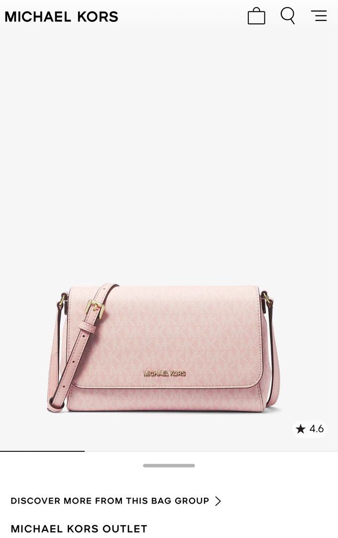 MICHAEL KORS Bag (Category: Luxury Bags & Wallets) located in Manila. Submitted by liv3x (Listing ID 1468954439, Image 1). Description: Product Specifications * Dimensions: 9” W × 5.75” H × 2.25” D (approx. 23 × 6 × 15 cm) * Strap Drop: Adjustable from 22.5” to 24.5” (removable to use as a hand pouch) * Materials: 89.4% coated canvas, 9.6% polyester, 1% polyurethane exterior; 100% leather trim * Hardware: Gold-tone hardware with a snap fastening.