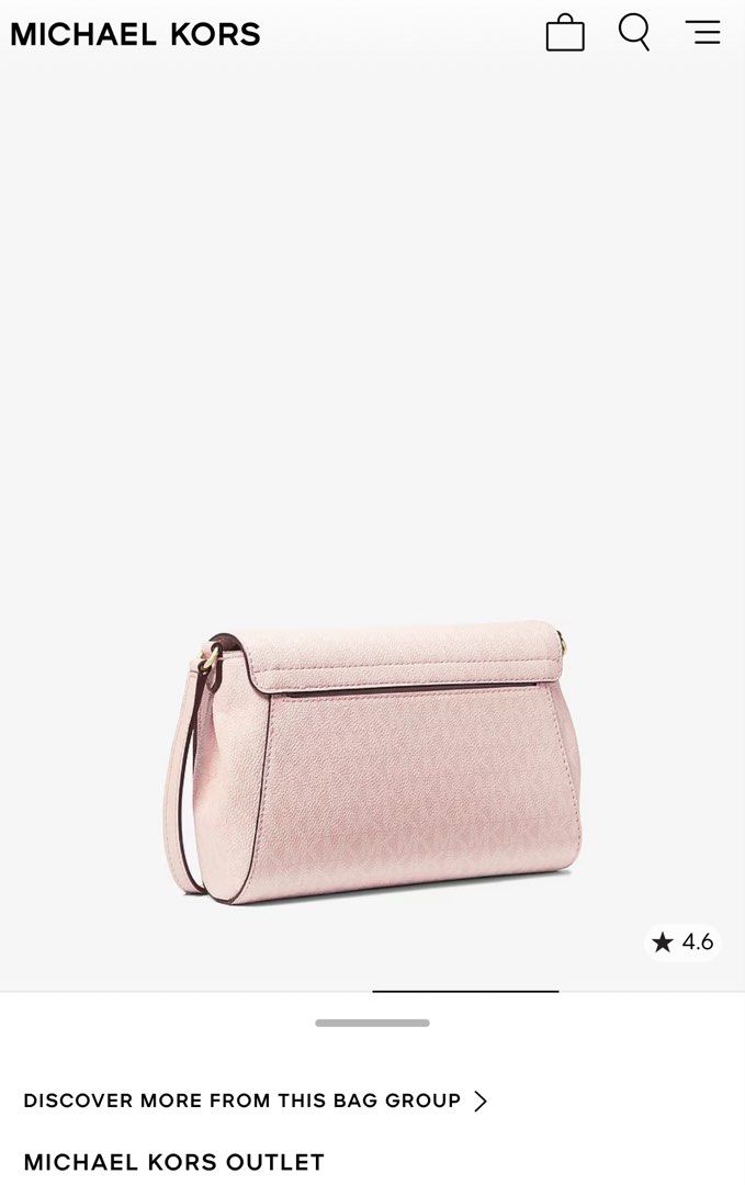 MICHAEL KORS Bag (Category: Luxury Bags & Wallets) located in Manila. Submitted by liv3x (Listing ID 1468954439, Image 2). Description: Product Specifications * Dimensions: 9” W × 5.75” H × 2.25” D (approx. 23 × 6 × 15 cm) * Strap Drop: Adjustable from 22.5” to 24.5” (removable to use as a hand pouch) * Materials: 89.4% coated canvas, 9.6% polyester, 1% polyurethane exterior; 100% leather trim * Hardware: Gold-tone hardware with a snap fastening.