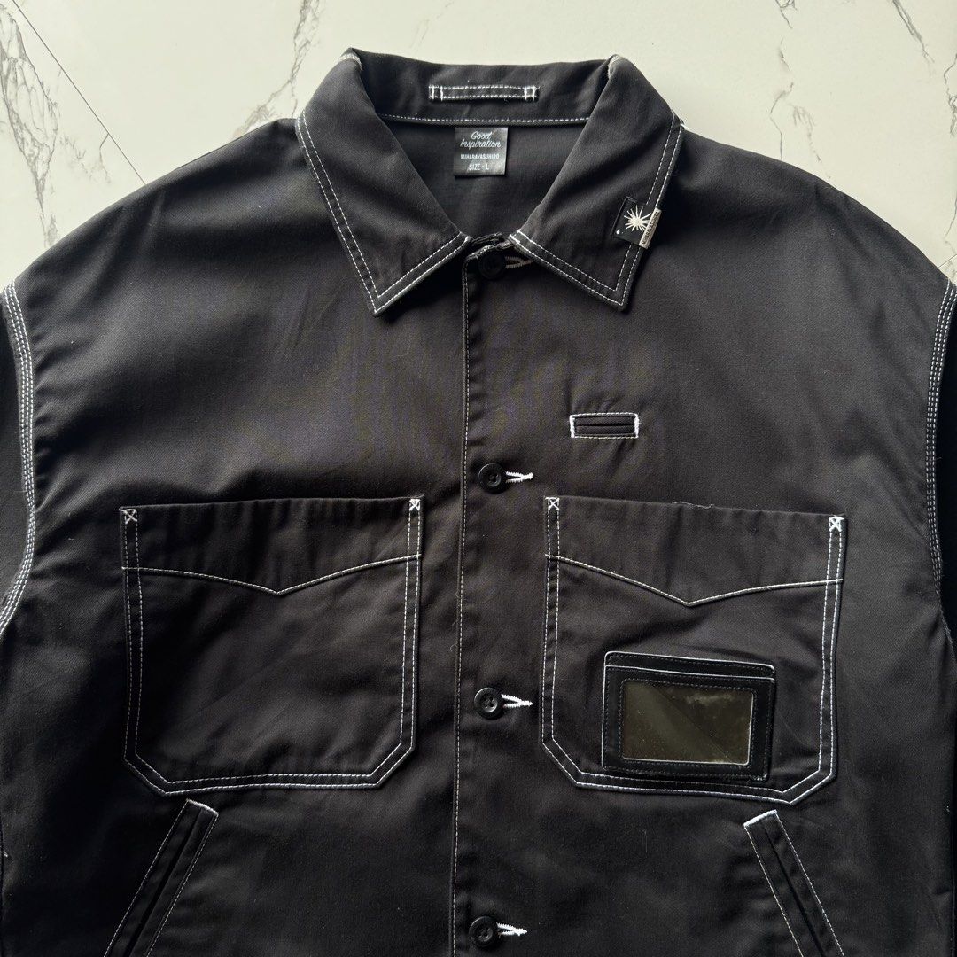 Mihara Yasuhiro GU Twill Chefs Work Jacket (Category: Activewear) located in Baguio. Submitted by retrophiletown (Listing ID 1469062268, Image 2). Description: Mihara Yasuhiro GU Twill Chefs Work Jacket Measurement in inches Width: 25 Length: 26.