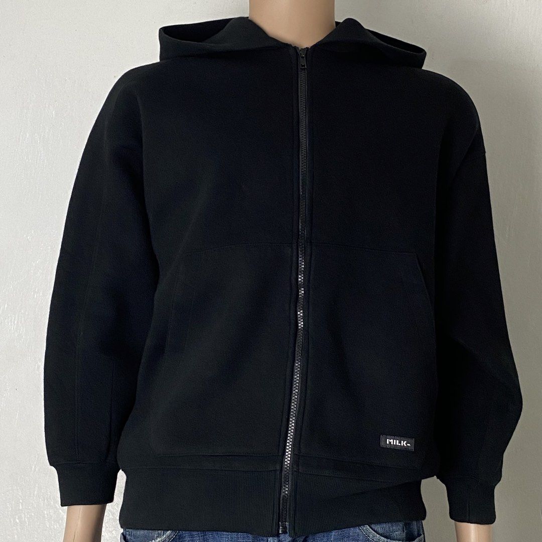 MILKFED 👟 | Black Zip-Up Hoodie (Category: Hoodies) located in Bulacan. Submitted by orc.ph (Listing ID 1469064670, Image 3). Description: MILKFED 👟 | Black Zip-Up Hoodie Material Used: Cotton - Black - Japan -Full-Zip -Casual -Streetwear -Hood MILKFED Block Lettering -Split Kangaroo Pouches ‎-Size: XL -Width: 23 ‎-Length: 26 ‎ ‎Pristined Condition. No Visible Flaws. ‎ No Issue At All ‎⚠️Note: For Inspo lang po yung When worn, Mag base padin po