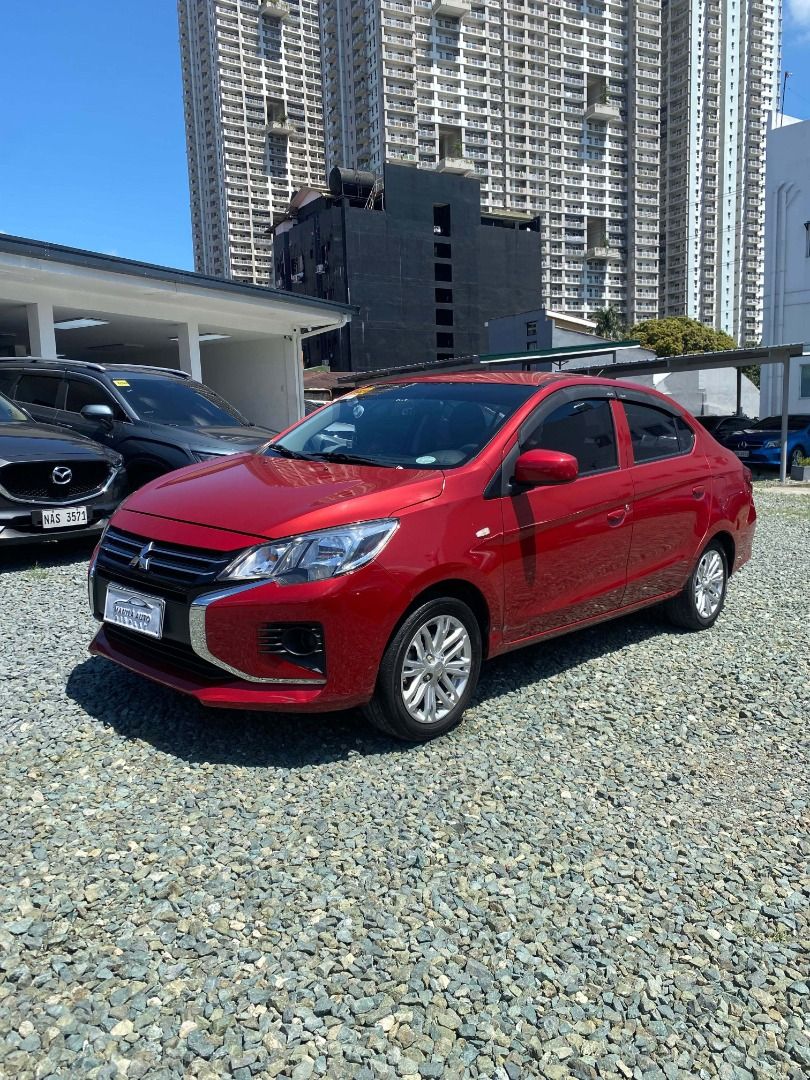 Mitsubishi Mirage G4 GLX 1.2L Auto (Category: Used Cars) located in Pasig City. Submitted by pureocean-057512 (Listing ID 1468983053, Image 2). Description: 2025 MITSUBISHI MIRAGE GLX 1.2L GAS AUTOMATIC TRANSMISSION Downpayment: ₱84,597 Red 2 ending plate Automatic Transmission 1.2L Gasoline Engine 12tkms mileage Not Repossessed Fabric Seats Touchscreen Infotainment System Bluetooth Connectivity USB Port Manual Air Conditioning Multifunction Stee