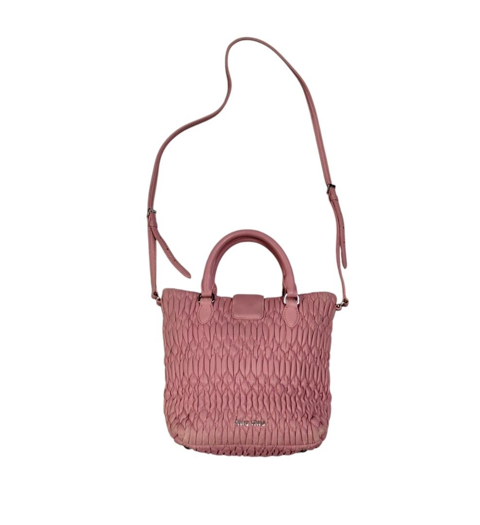 MIU MIU MATELLASE CRYSTAL TWO WAY BAG (Category: Luxury Bags & Wallets) located in Bayombong. Submitted by Gentlemans_ClosEt (Listing ID 1468949848, Image 2). Description: MIU MIU MATELASSE CRYSTAL TWO WAY BAG RANK AB SELF AUTHENTICATION IS REQUIRED MORE DETAILED PHOTOS UPON PM.
