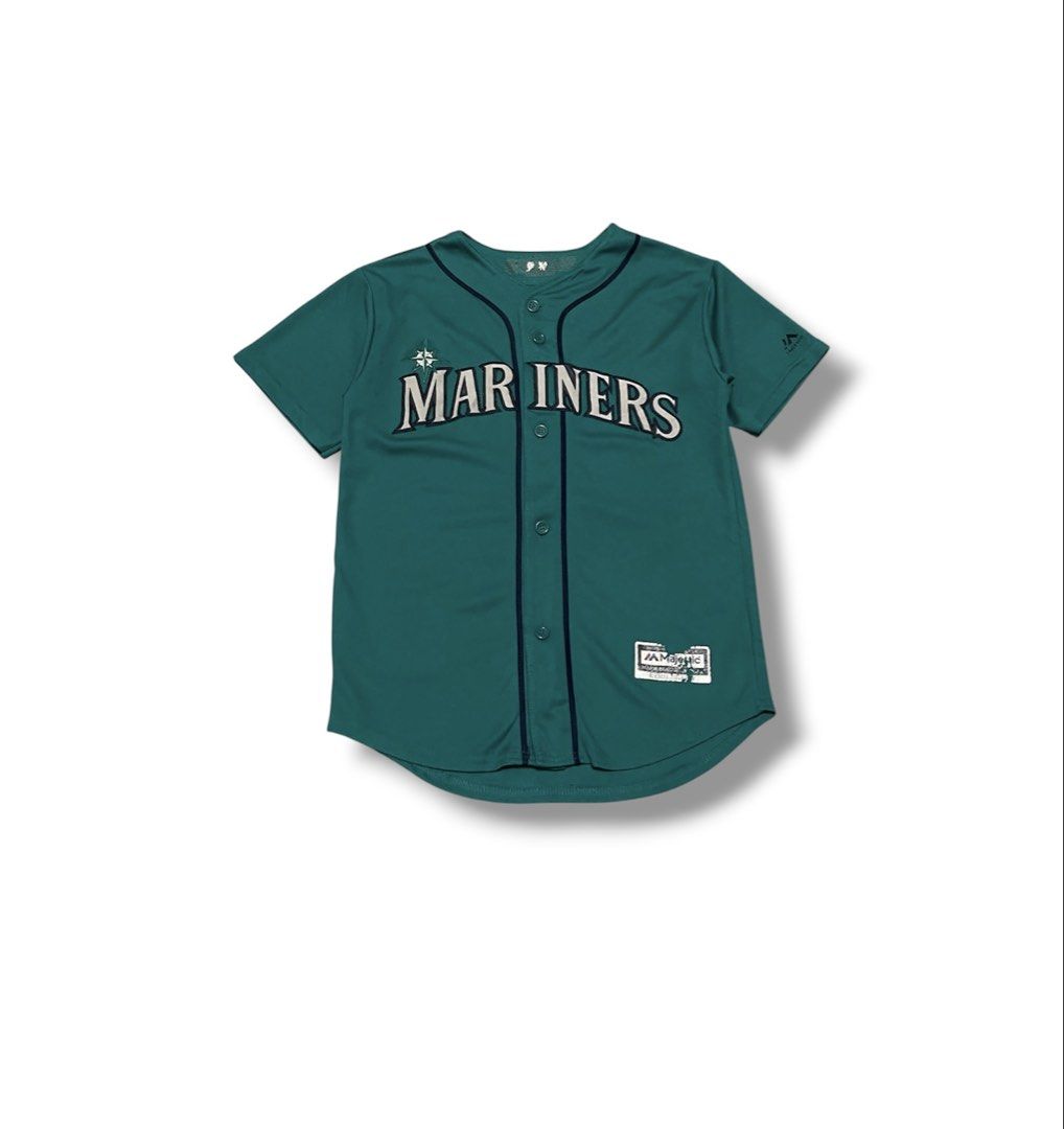 MLB Mariners Embroid Baseball Jersey (Category: Shirts) located in Bulacan. Submitted by sanjisthrift (Listing ID 1469120400, Image 1). Description: Size XSmall Width 16.5 Length 23.5 Good Condition 9/10.