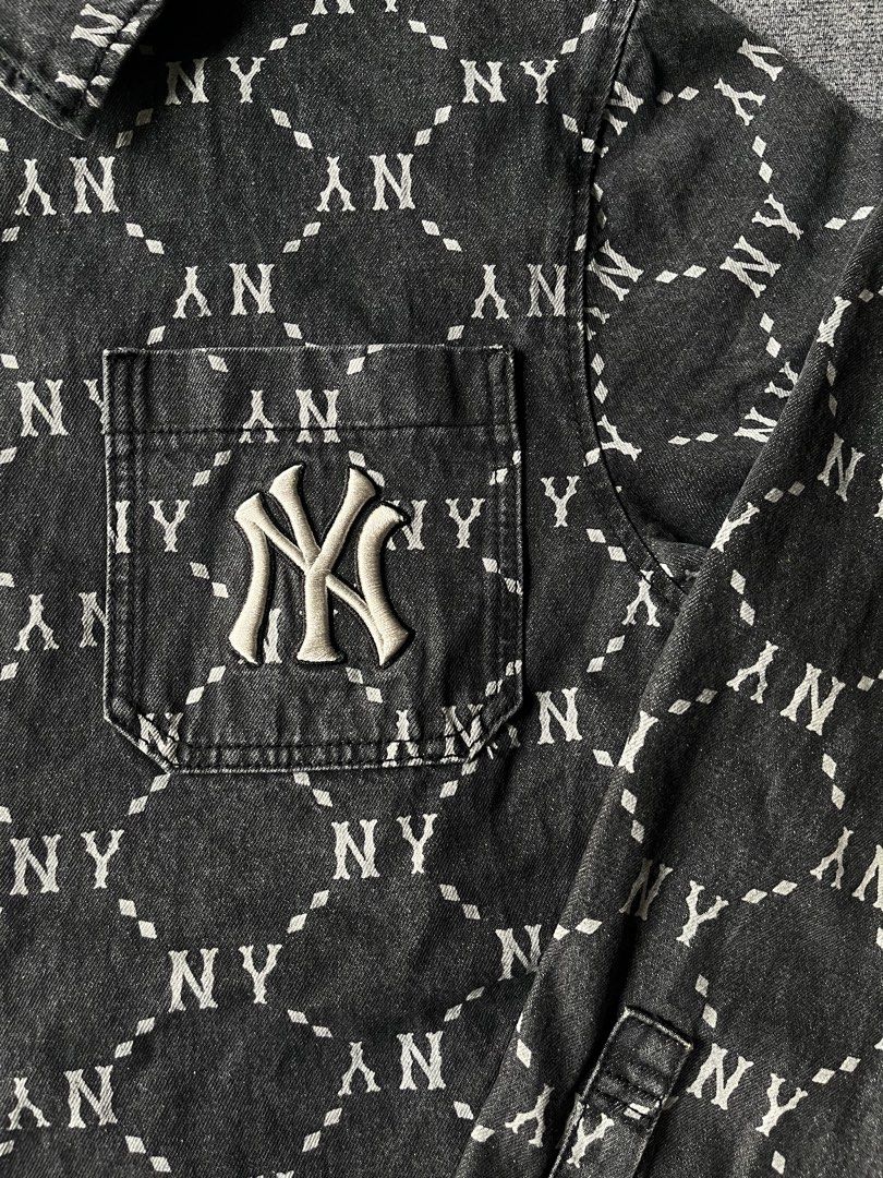 MLB NY Monogram Denim Jacket (Category: Coats, Jackets and Outerwear) located in Paranaque City. Submitted by mackraven260159 (Listing ID 1469138519, Image 2). Description: 24.5 x 31 Large On Tag Can Fit to XL.