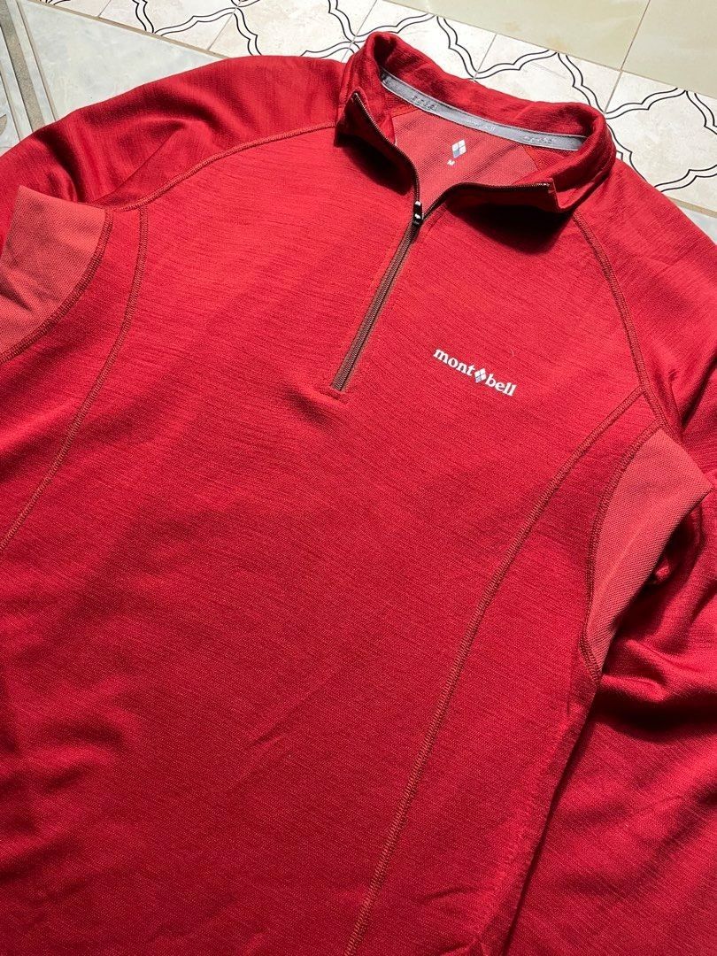 mont-bell half-zip Red (Category: Coats, Jackets and Outerwear) located in Caloocan City. Submitted by renowear (Listing ID 1469101441, Image 3). Description: mont-bell half-zip Red As New Condition Color Rate: 9.8/10 No Issue Measurements • Width: 20 • Length: 26 Price: 1200 obo DM IF INTERESTED📥.