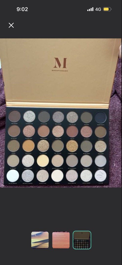 Morphe Eyeshadow (Category: Makeup) located in Manila. Submitted by cyaneaco (Listing ID 1468978271, Image 3). Description: Galing pa tong US 2 weeks sa Pinas.