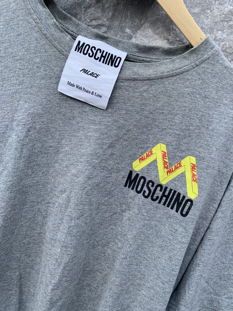 Moschino x place (Category: Shirts) located in Lipa City. Submitted by inglowetrust (Listing ID 1469084119, Image 2). Description: Moschino X Palance shirt Size Medium Length: 19x27 Width:19 Color rate 9/10 350 +SF Dm for more details 📩.