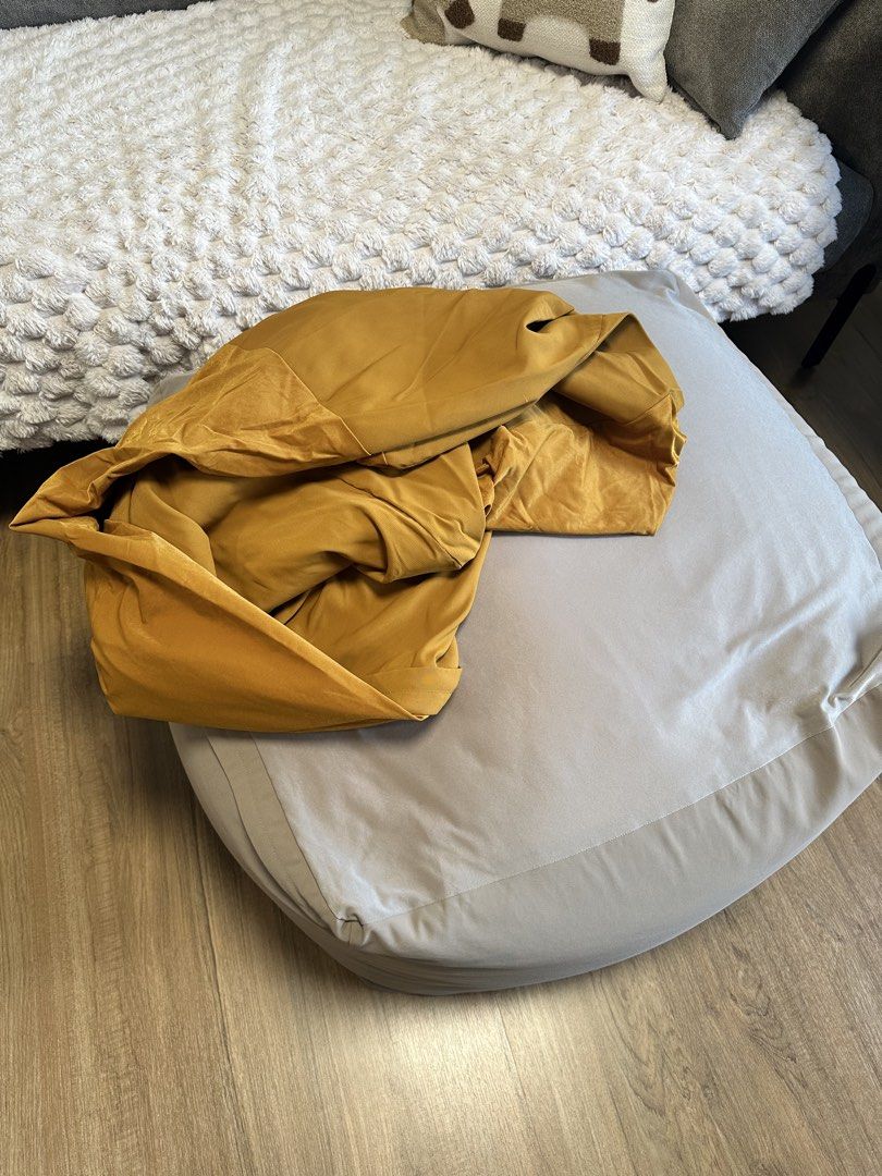 Muji Beads Sofa (Category: Sofas) located in Taguig. Submitted by kathleen.tan (Listing ID 1468985550, Image 2). Description: You get: Muji Beads Sofa Inner body- 7,990 srp Muji Beads sofa cover - 2,490 srp each (2pcs) taupe and mustard yellow So total price when bought: 12,890 Lightly used. So super fluffly parin. No pets no kids here. Pick up only. * not two seater sofa, required lang to choose during posting but no 1 seat option in the choices