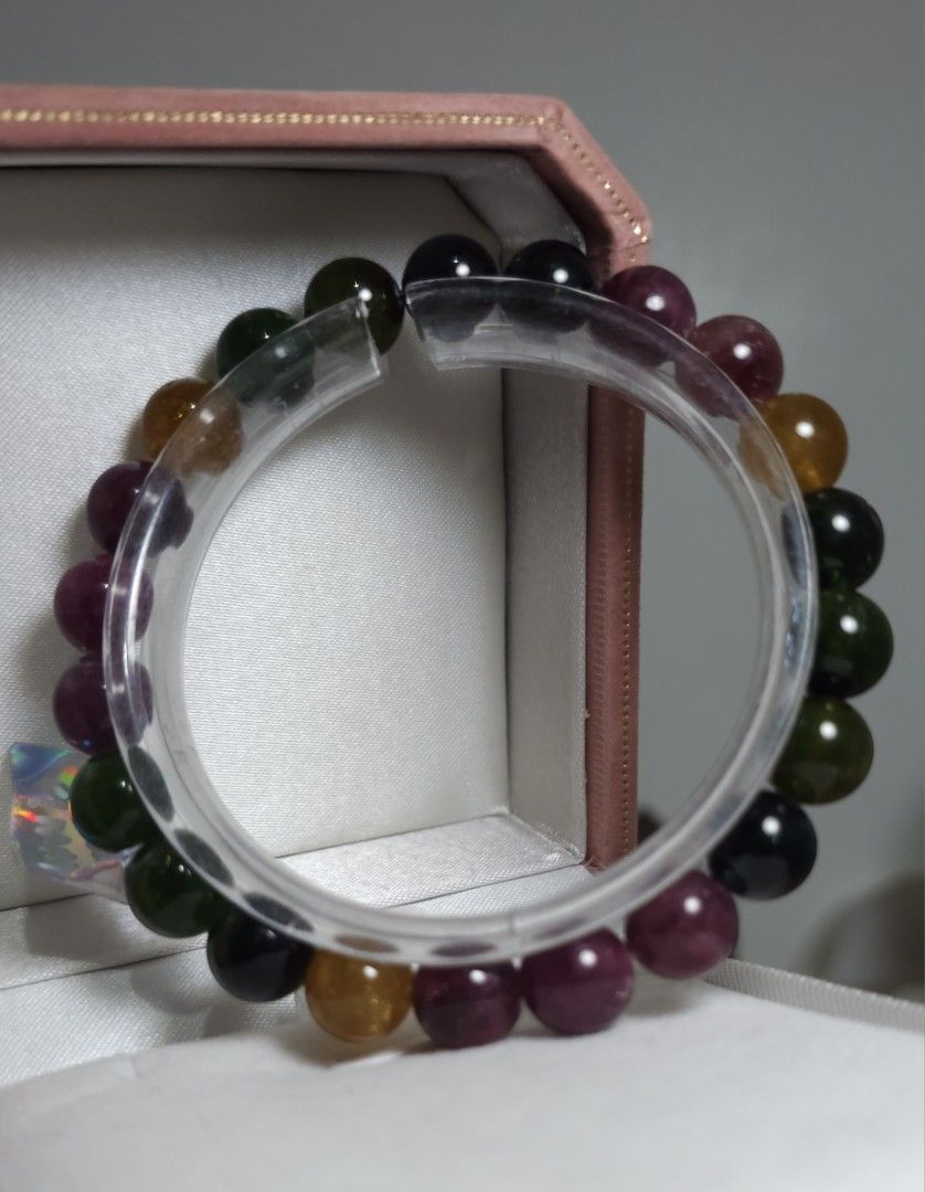 Multicolor Tourmaline Crystal Beaded Bracelet (Category: Bracelets) located in Batangas. Submitted by finestonesandfindsph (Listing ID 1469072047, Image 3). Description: 9mm 17cm can resize to 16cm.