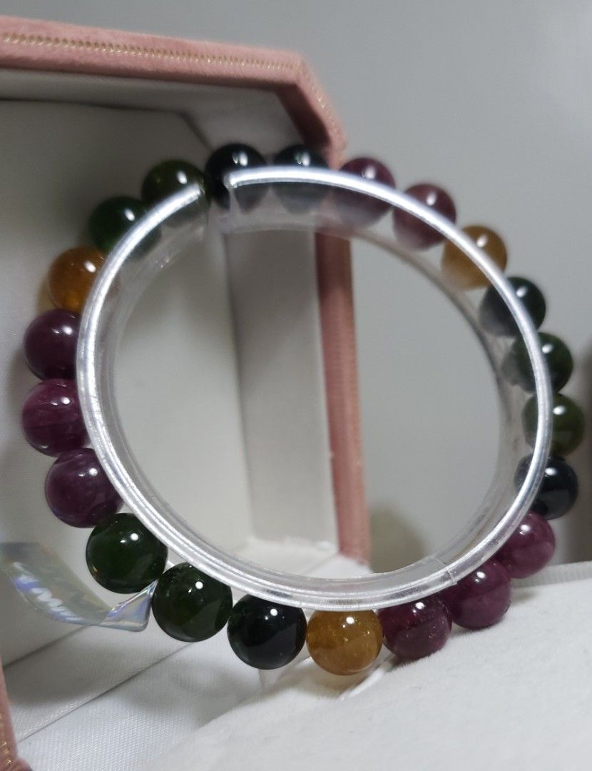 Multicolor Tourmaline Crystal Beaded Bracelet (Category: Bracelets) located in Batangas. Submitted by finestonesandfindsph (Listing ID 1469072047, Image 2). Description: 9mm 17cm can resize to 16cm.