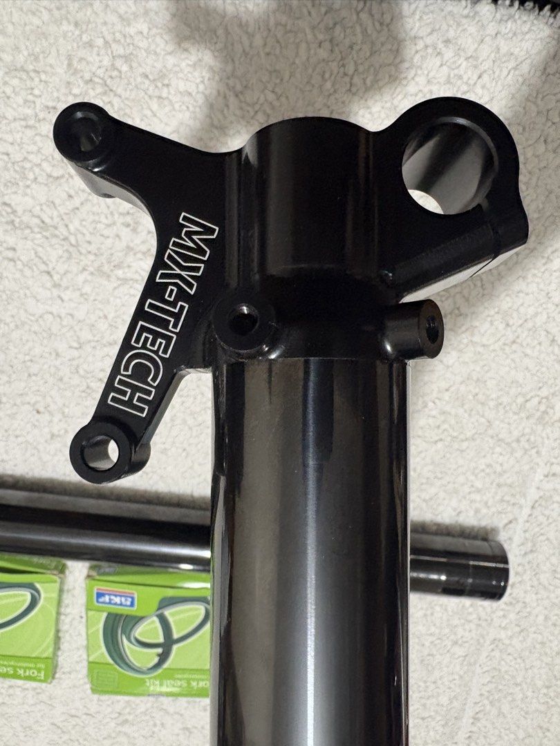 Mx-tech 49mm blackjack suspension (Category: Suspension Parts & Accessories) located in General Trias. Submitted by charlie.shop (Listing ID 1469117698, Image 3). Description: FOR SALE: Authentic MX-Tech Blackjack 49mm Outer Fork Tubes & Billet Lugs + New SKF Seal Kits Up for grabs is a premium, high-end MX-Tech Blackjack 49mm outer fork chassis setup. Please read carefully: This listing is for the empty outer structural components only (NO inter