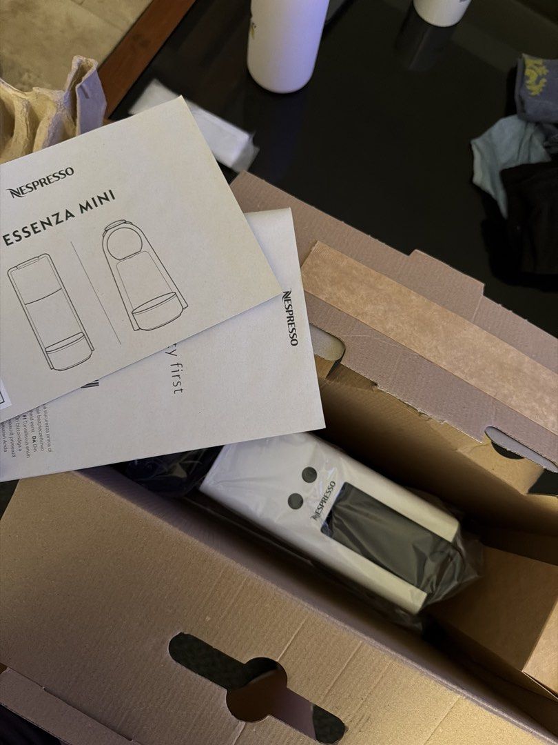 Nespresso Essenza Mini (Category: Other Home Appliances) located in Pasig City. Submitted by inaaaadiz (Listing ID 1468963121, Image 2). Description: Brand new is sold for 9,500. Price is negotiable. RFS: was a gift to us during or wedding but we already bought a different coffee machine Seller Location: Greenhills, San Juan Comes with Nespresso pods (7pcs) and gift voucher for Nespresso.