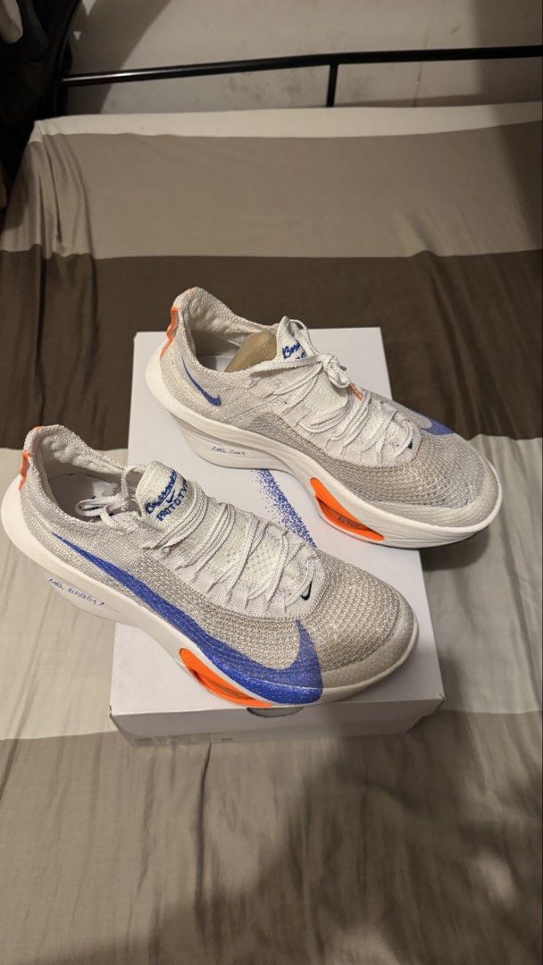 Nike Air Zoom Alphafly Next% 3 Proto (Category: Sneakers) located in Manila. Submitted by kimlj (Listing ID 1468988658, Image 3). Description: - Model: Nike Air Zoom Alphafly Next% 3 Proto - Colorway: Blueprint - Size: US 10 / UK 9 / EUR 42 - Condition: Brand New Comes with original box.