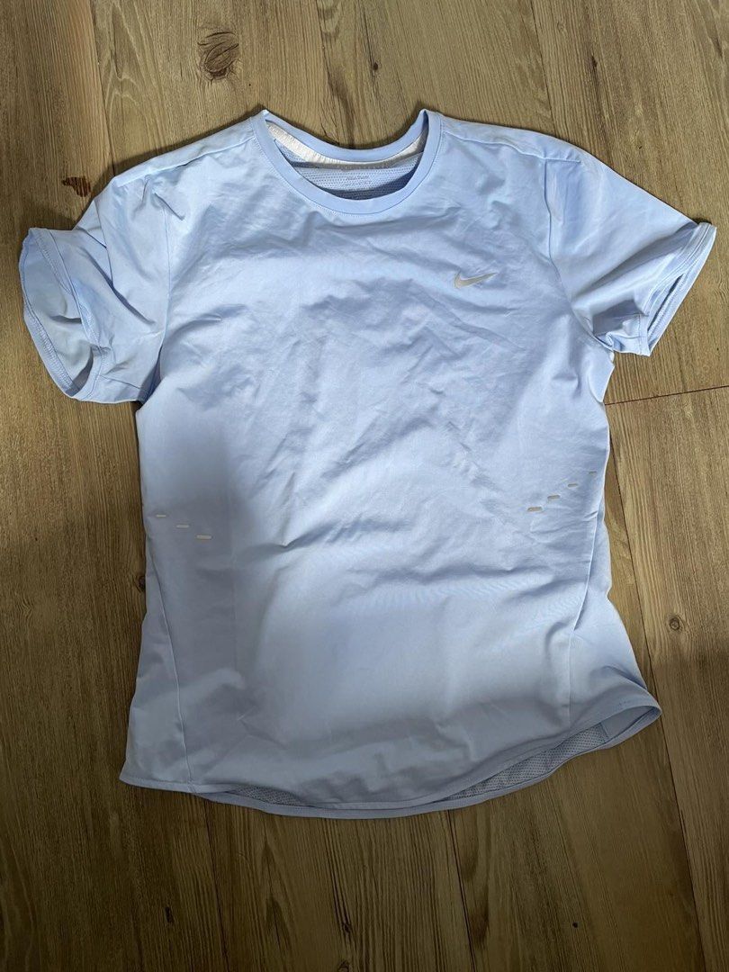 Nike Light Blue Athletic T-Shirt (Category: Tshirts & Polo Shirts ) located in Manila. Submitted by puredeer-f1ce (Listing ID 1468959196, Image 1). Description: ( Legit from Store 100% ) Not Fake or Class A Size small Used Once almost brandnew Meet up or Lalamove Alabang area.