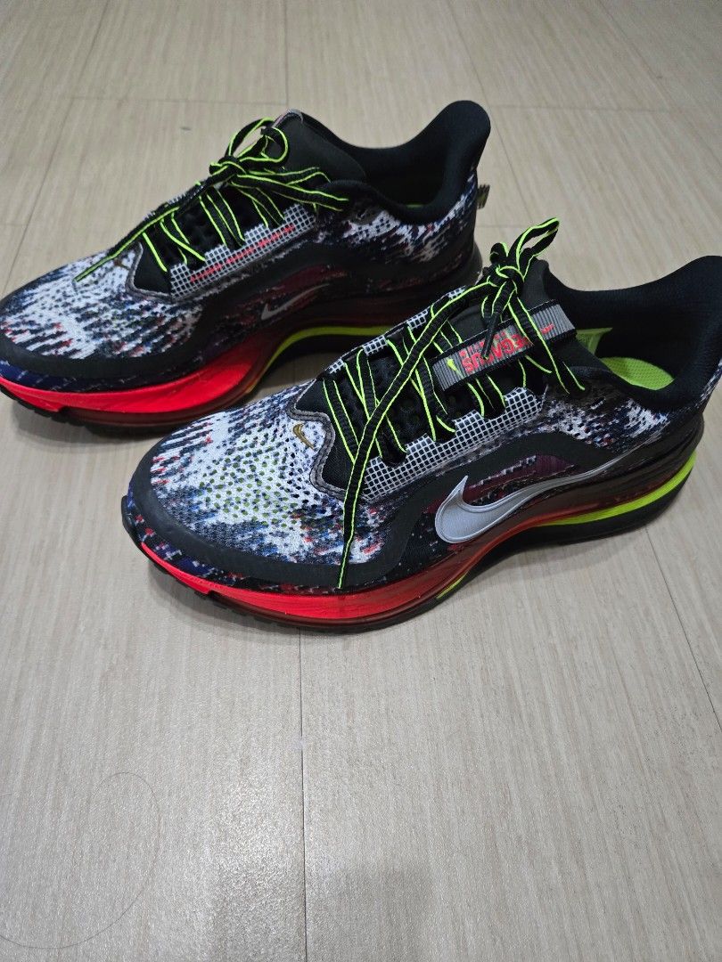 Nike Pegasus Premium Multi-Color Running Shoes (Category: Sneakers) located in Manila. Submitted by acepgarcia1987 (Listing ID 1469104403, Image 2). Description: - Model: Nike Pegasus Premium High-Performance Running Shoes - Colorway: Striking multi-color mix of white, black, red, and neon green details - Upper: Unique textured design featuring the iconic white Nike Swoosh - Cushioning: Vibrant red midsole equipped with visible Air cushioning uni