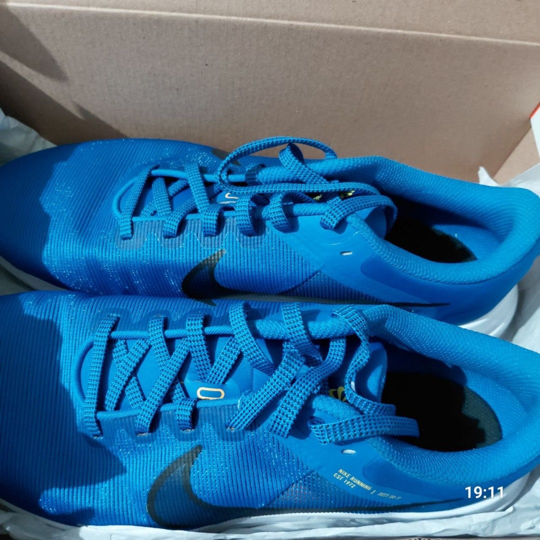 Nike Running Shoes Blue (Category: Sneakers) located in Manila. Submitted by thutpapichristtoffts036 (Listing ID 1468998840, Image 1). Description: - Brand: NIKE 💯 ORIGINAL - Type: Running shoes - Color: ROYAL/AZURE BLUE; Bright blue with white sole and black swoosh - Details: 'Nike Running Est 1972 Just Do It' text near the collar - Condition: BRAND NEW, Never worn outside, Very Good Condition (No Tag) - Inclusions: Comes with laces, Original t