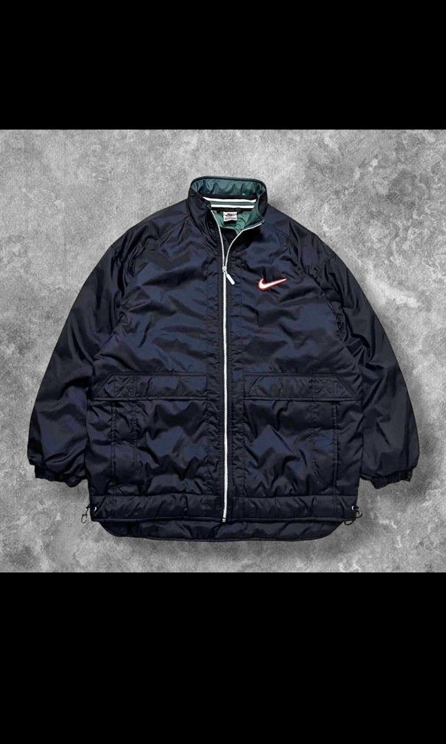 Nike vintage bomber jacket (Category: Coats, Jackets and Outerwear) located in Manila. Submitted by pagatpatan59259 (Listing ID 1469080447, Image 2). Description: Nike vintage bomber jacket Size: 26×30 Price: 2,300.